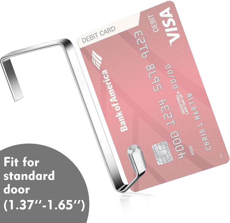 ميسلو مجموعة من 4 خطافات معدنية من MISSLO تُعلق فوق الباب لتعليق المناشف، منظم تعليق ملابس شديد التحمل للباب لتعليق الملابس والمعاطف في الحمام وغرفة النوم - Image 2